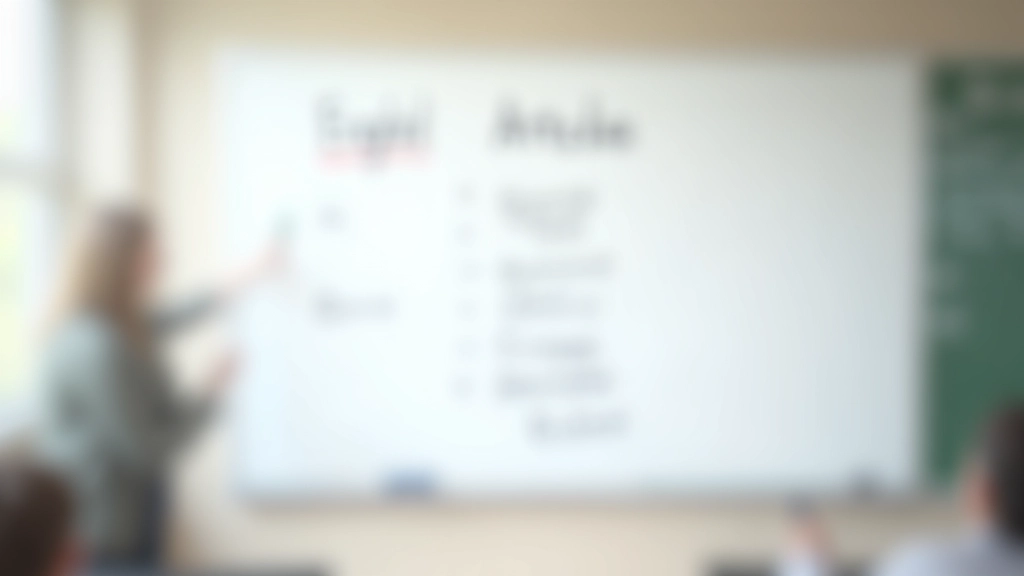 Quadro branco com exemplos de artigos em inglês, A, An e The explicados em português